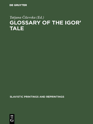 cover image of Glossary of the Igor' Tale